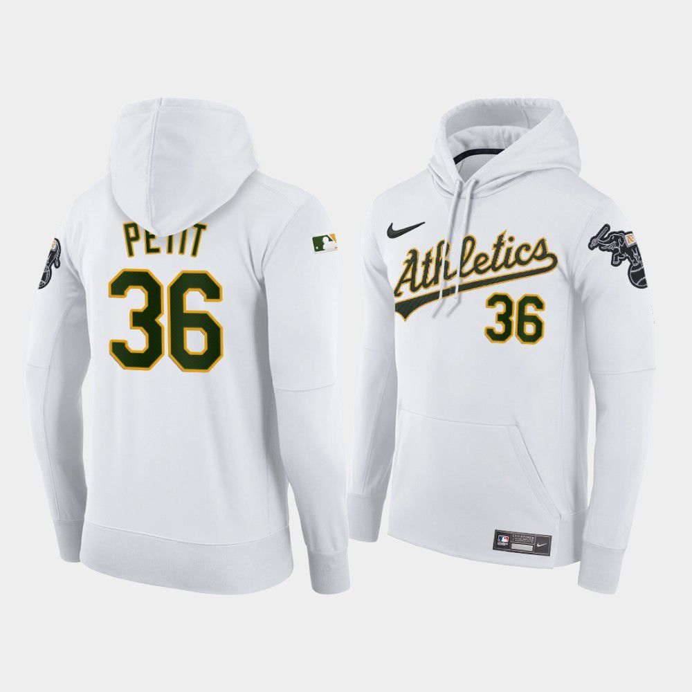 Men Oakland Athletics #36 Petit white home hoodie 2021 MLB Nike Jerseys